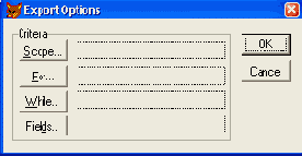   Export Options