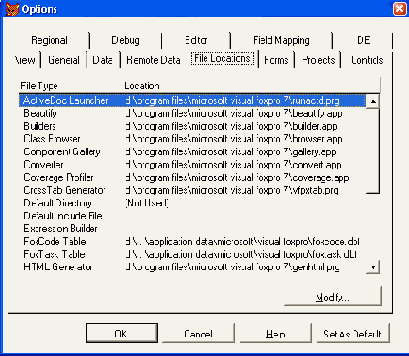  File Location   Options