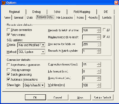  Remote Data   Options